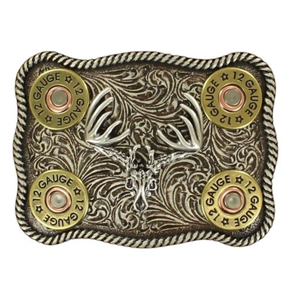 image of Men's Rectangle Shotgun Shell Skull Belt Buckle