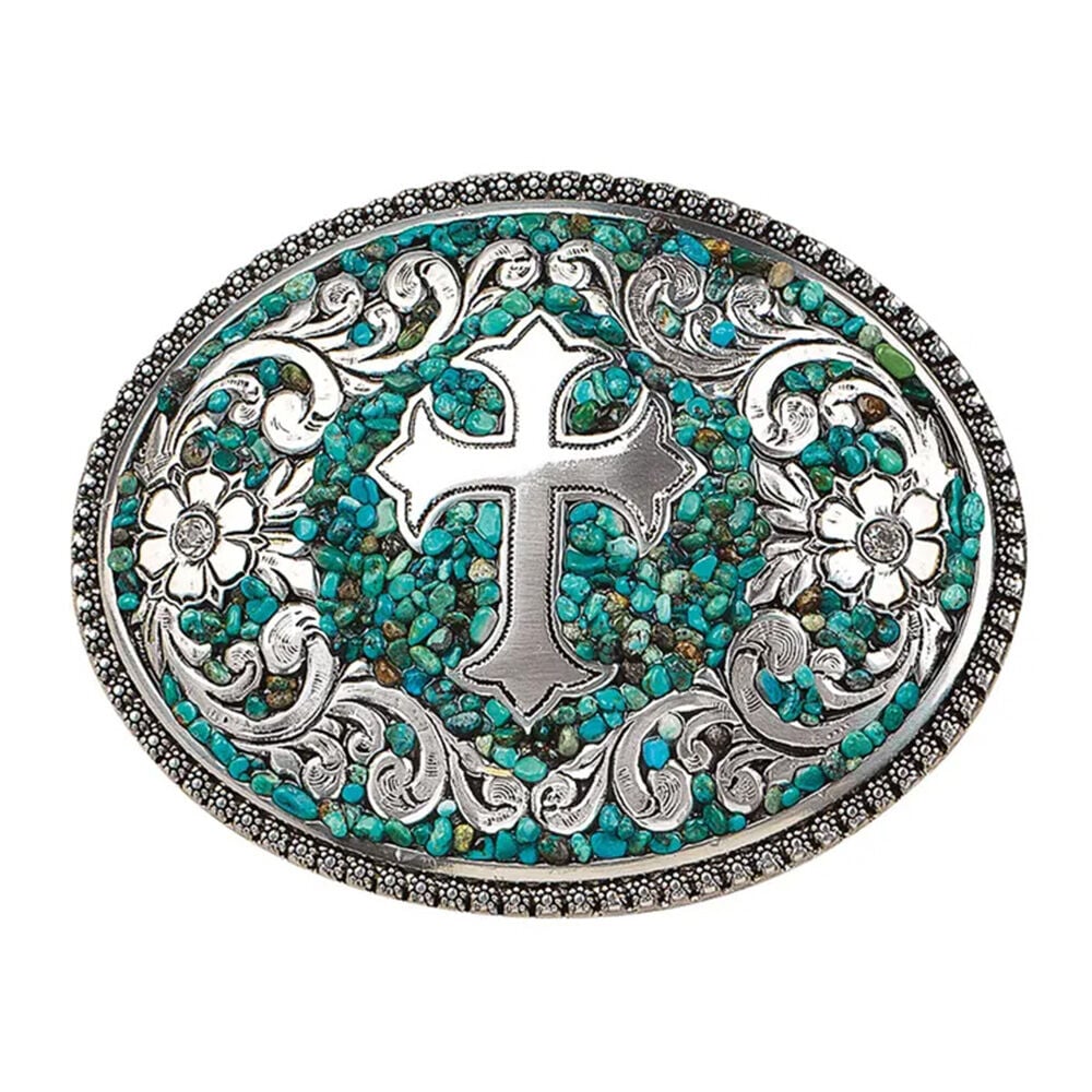 image of Women's Oval Cross with Turquoise Belt Buckle