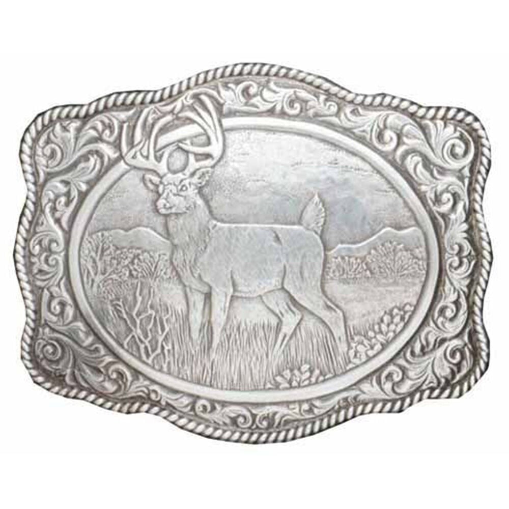 image of Men's Rectangle White Tail Buckl Belt Buckle