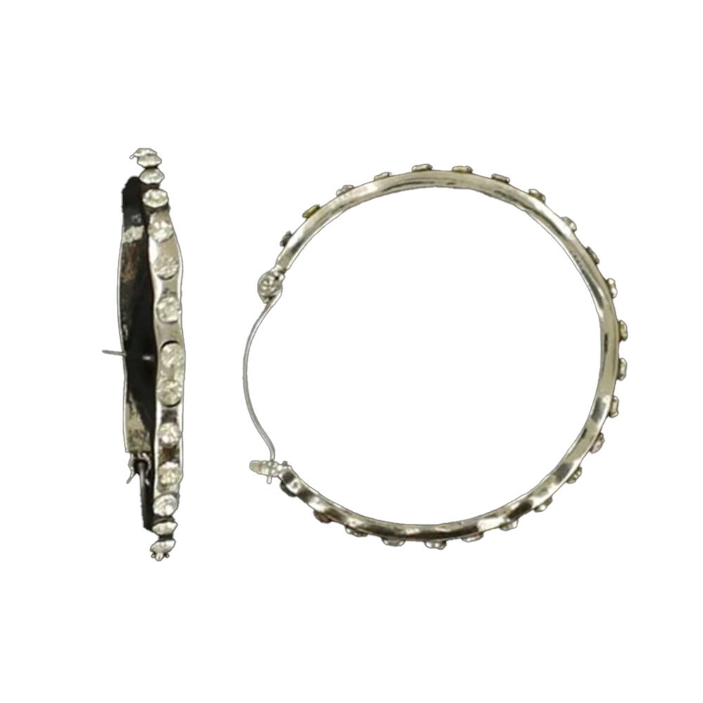 image of Large Crystal Hoop Earrings