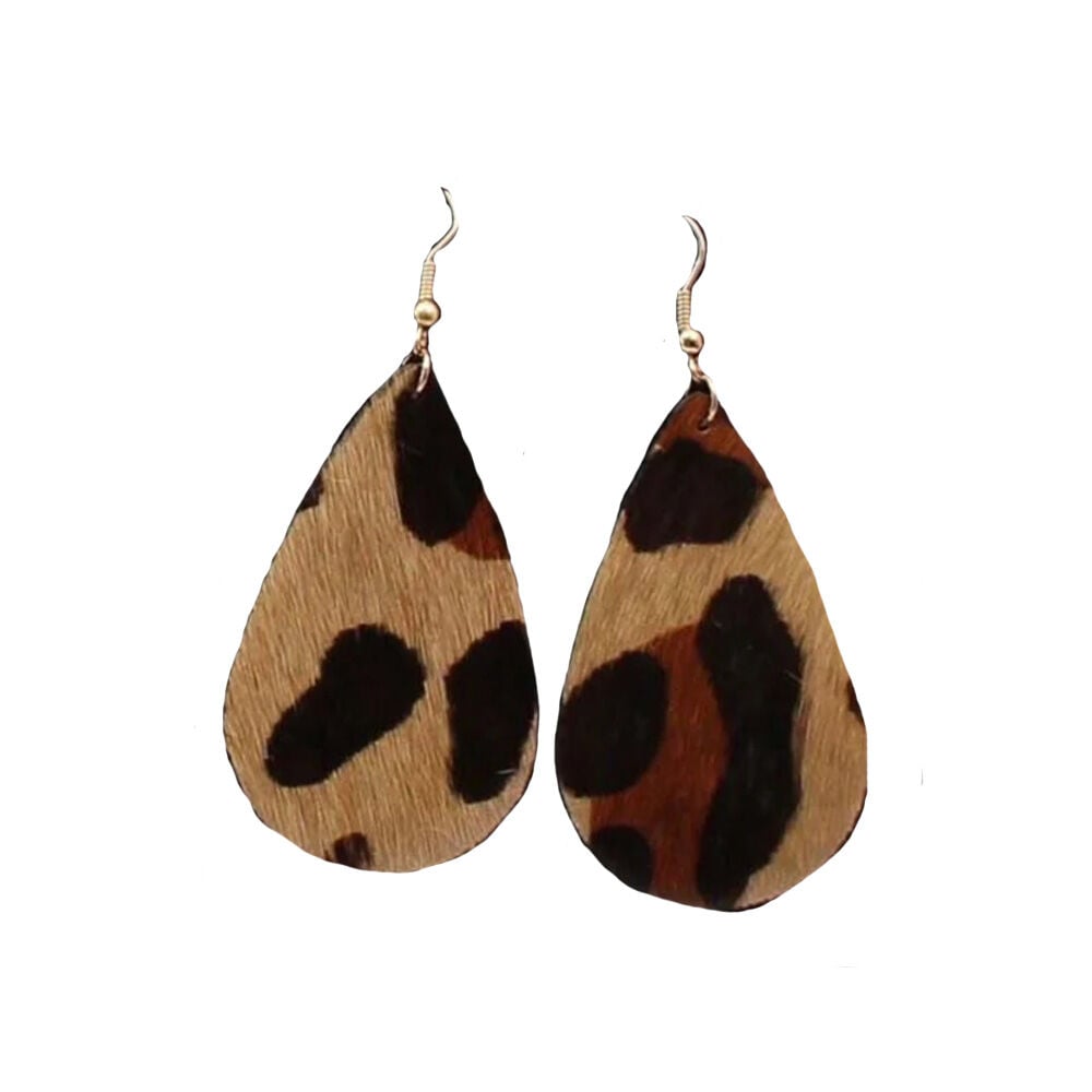 image of Leopard Print Teardrop Earrings