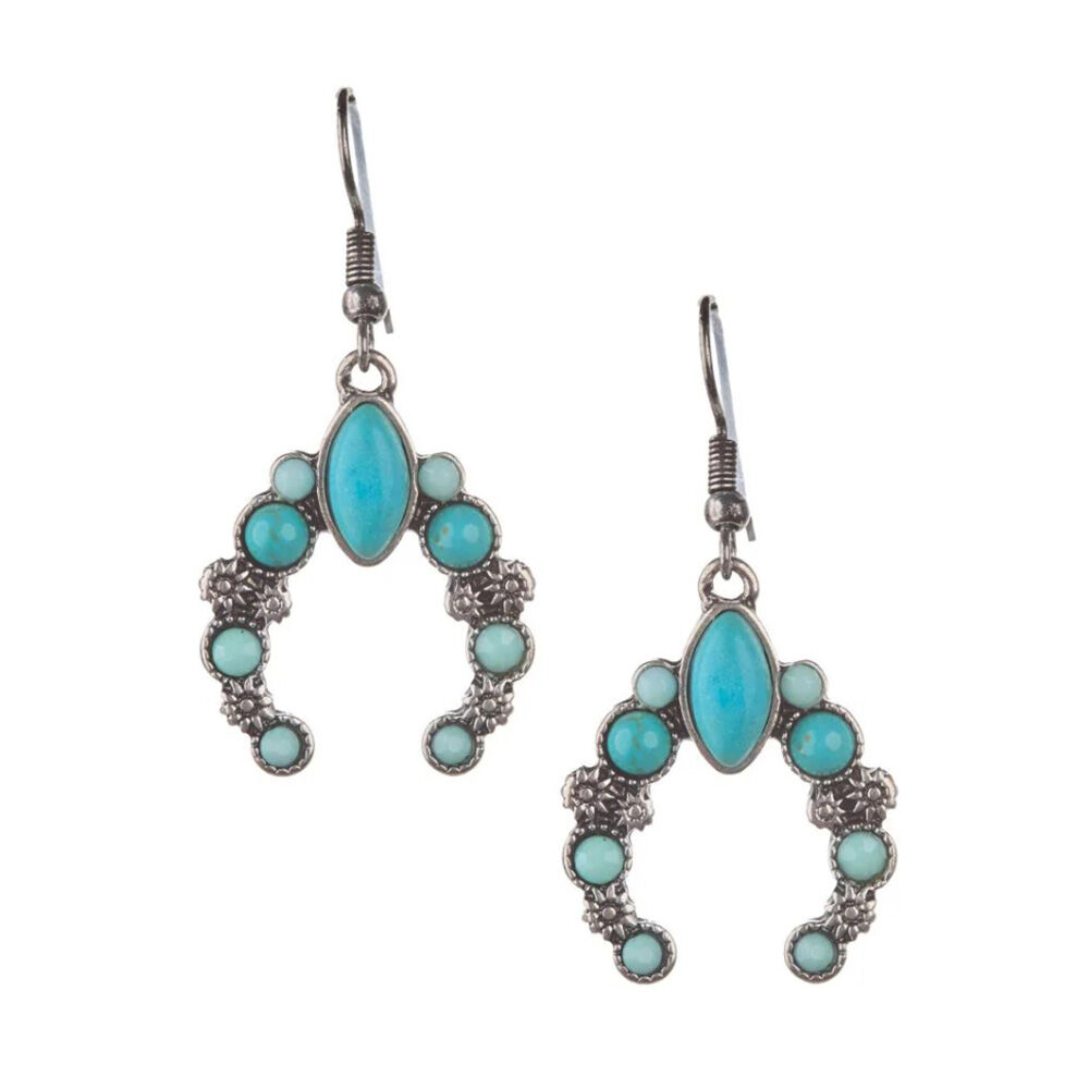 image of Turquoise Squash Blossom Earrings