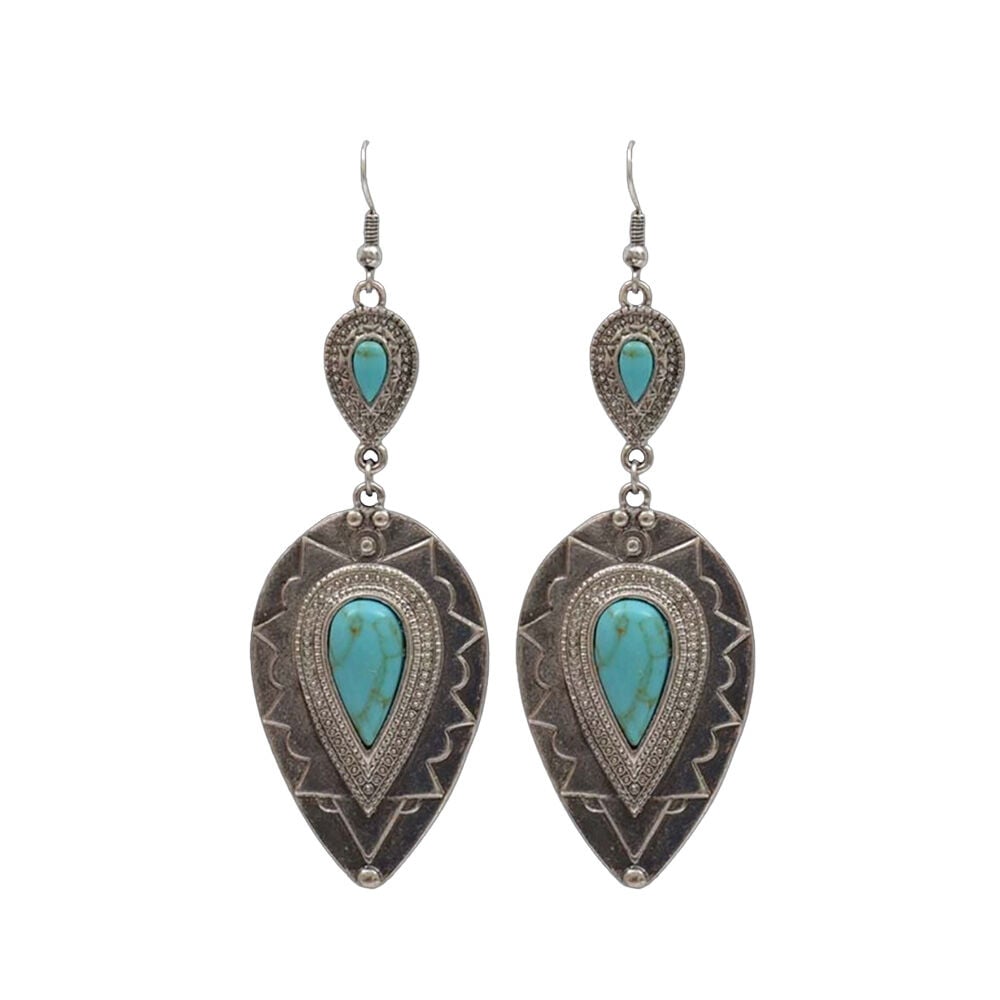 image of inverted Teardrop with Turquiose Earrings
