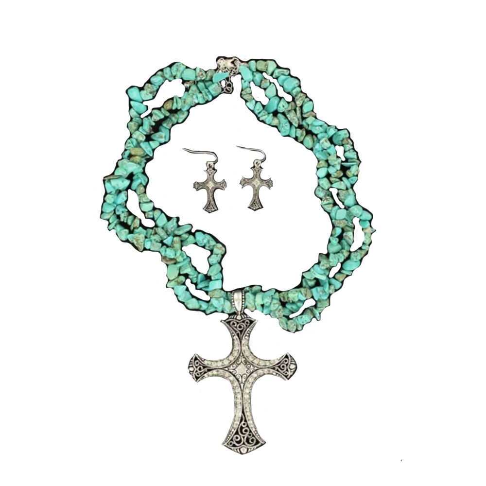 image of Turquoise with Cross Jewelry Set