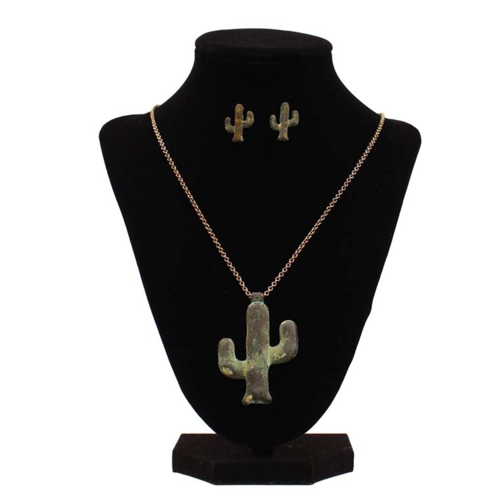 image of Vintage Patina Cactus Jewelry Set