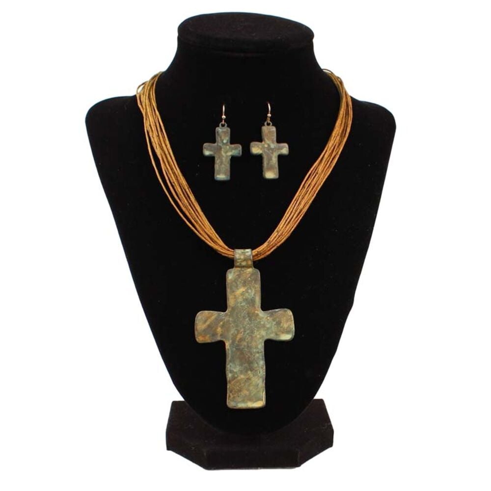 image of Large Patina Cactus Jewelry Set