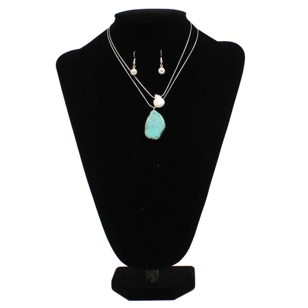 image of Double Strand with Turquoise Stone Jewelry Set
