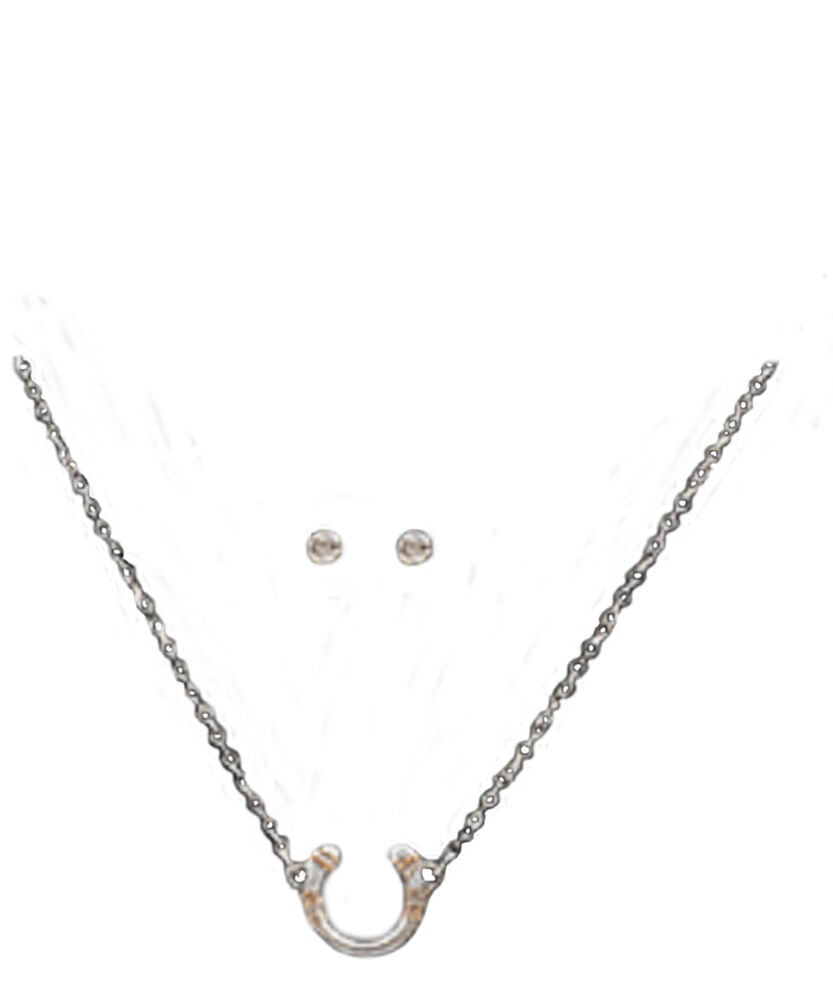 image of Horseshoe and Studs Silver Jewelry Set