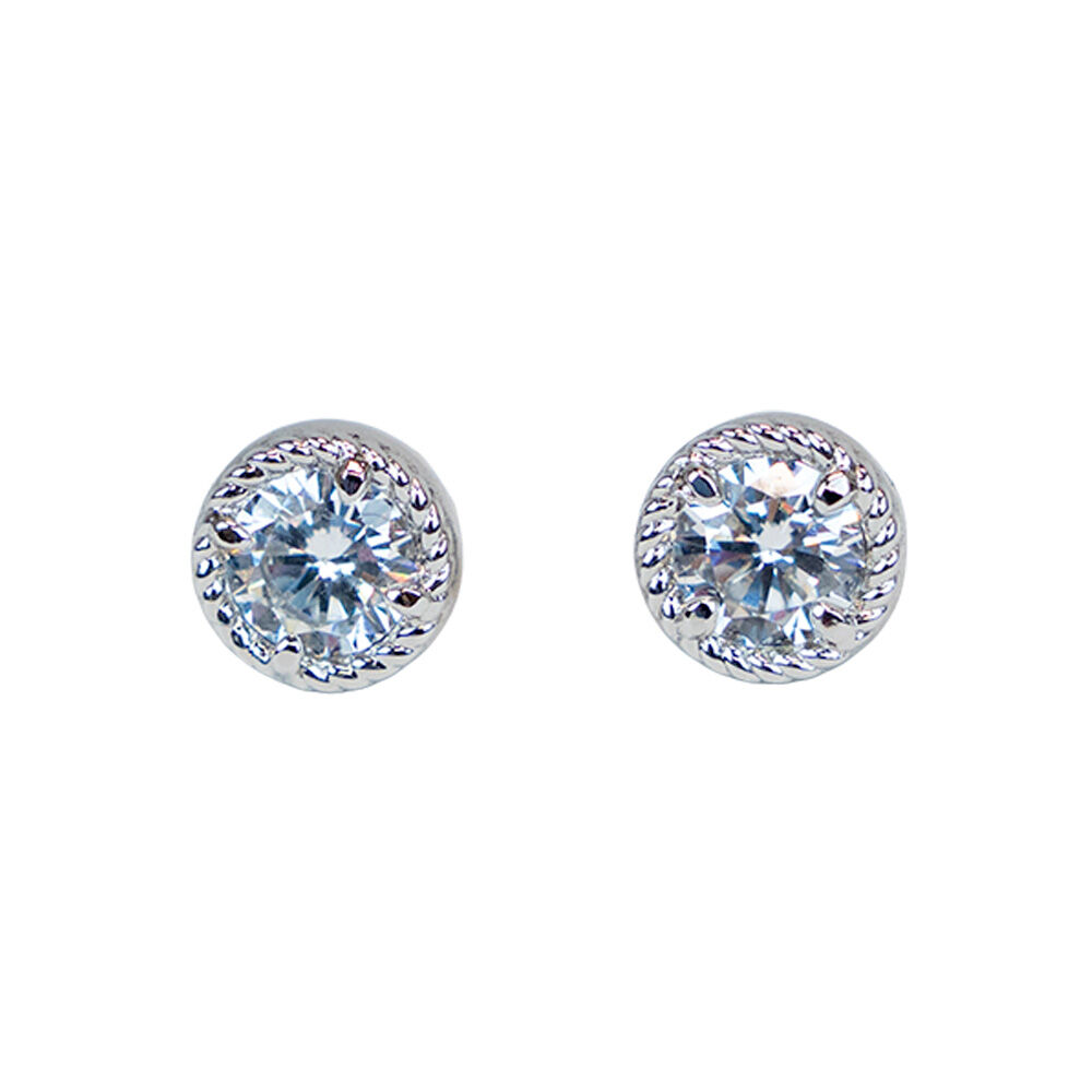 image of Women's Radiant Halo Stud Earrings