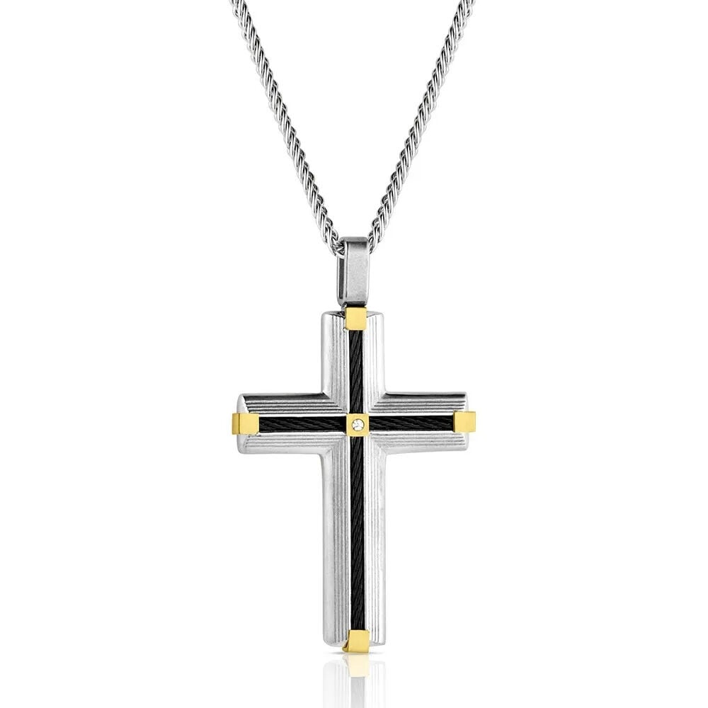 image of Men's Golden Points Cross Necklace