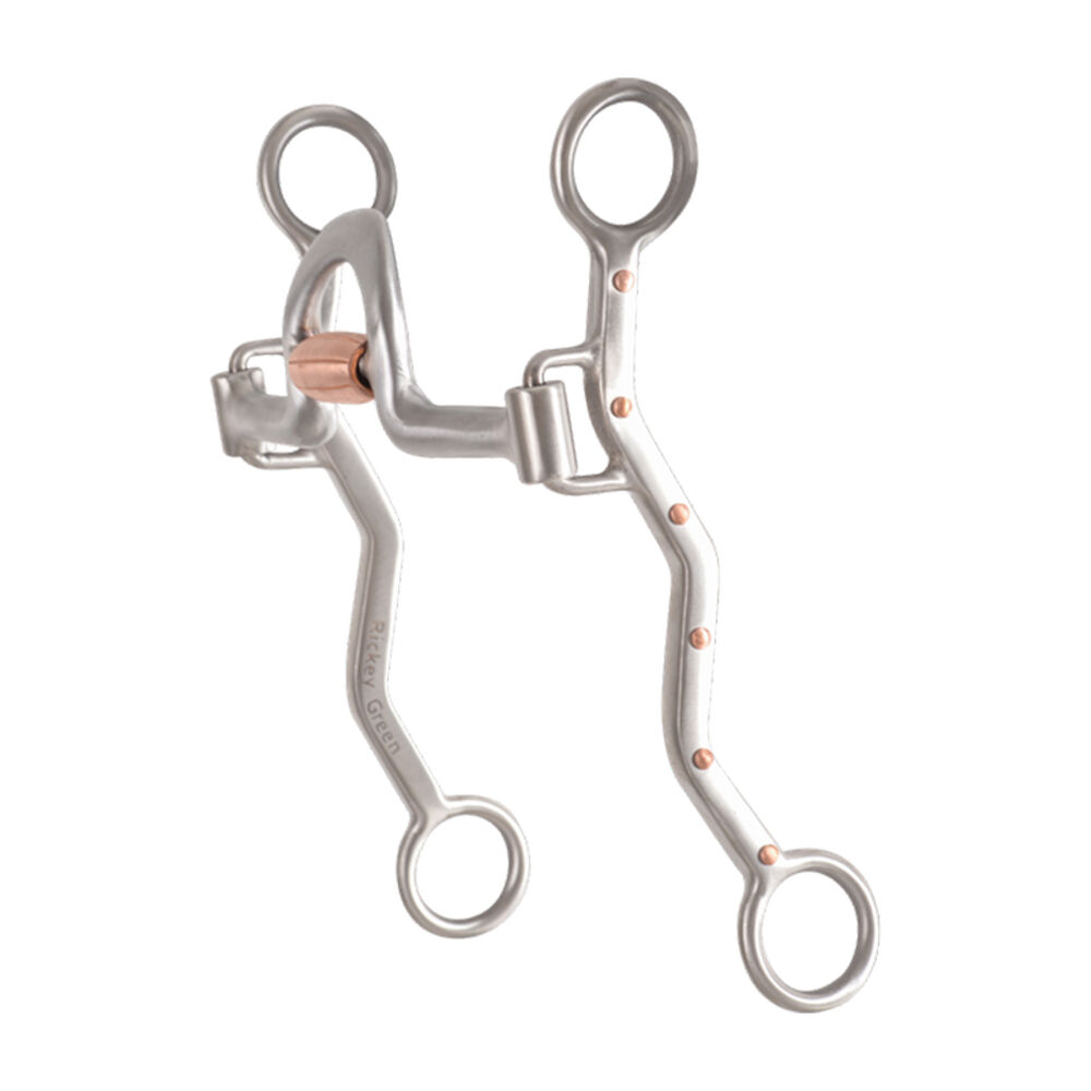 image of Rickey Green Shank Roping Bit- Gentle Setter Port Roller, 7 in