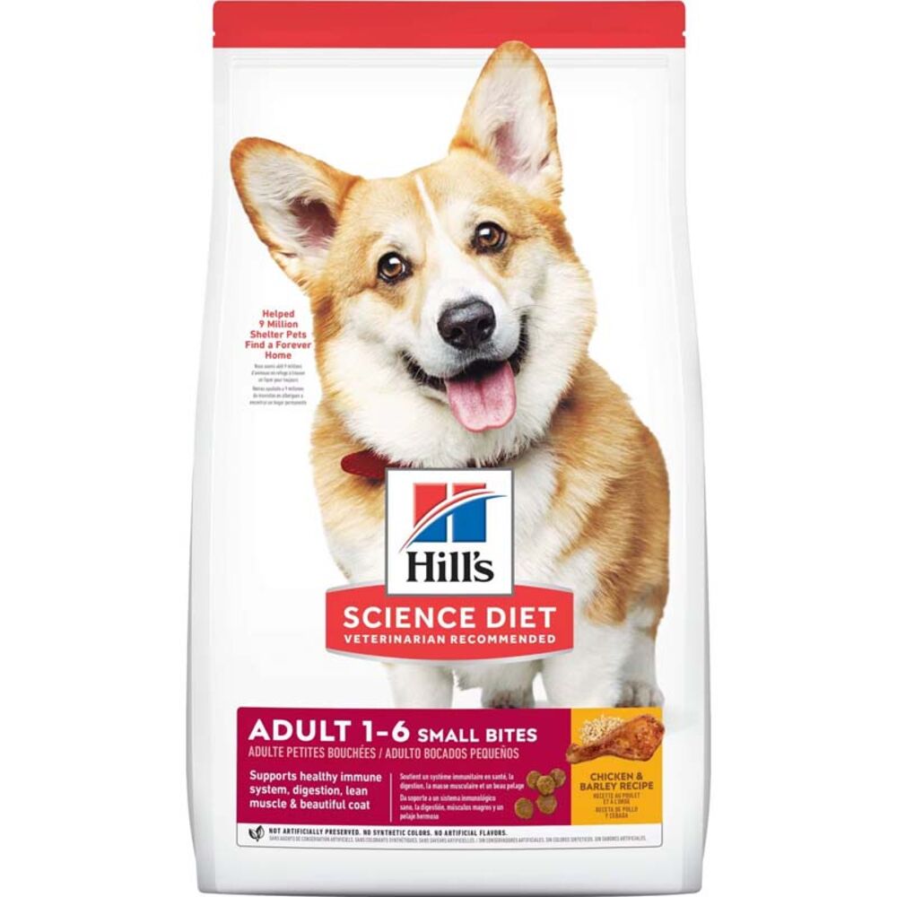 image of Dry Adult Dog Food- Small Bites, Chicken and Barley, 45 lb