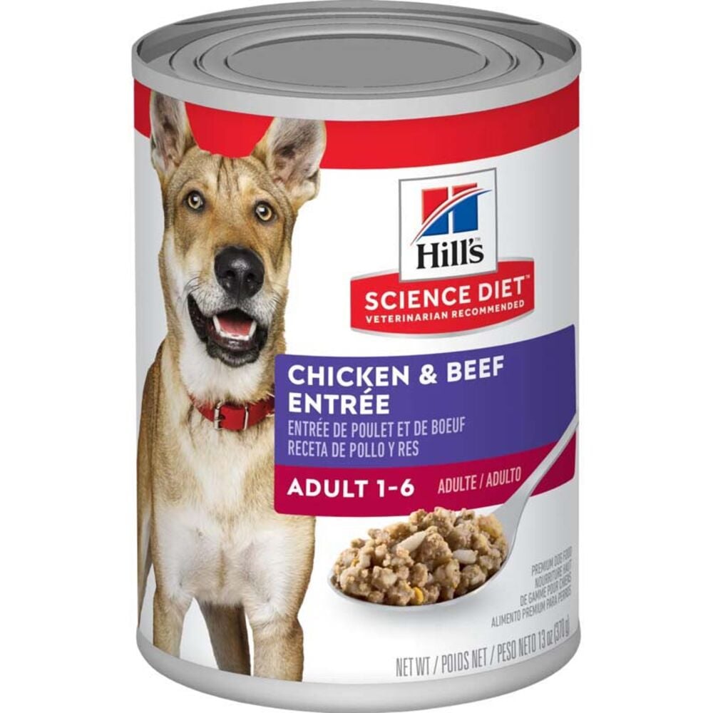 image of Hill's Science Diet Wet Adult Dog Food- Chicken and Beef Entrée, 13 oz