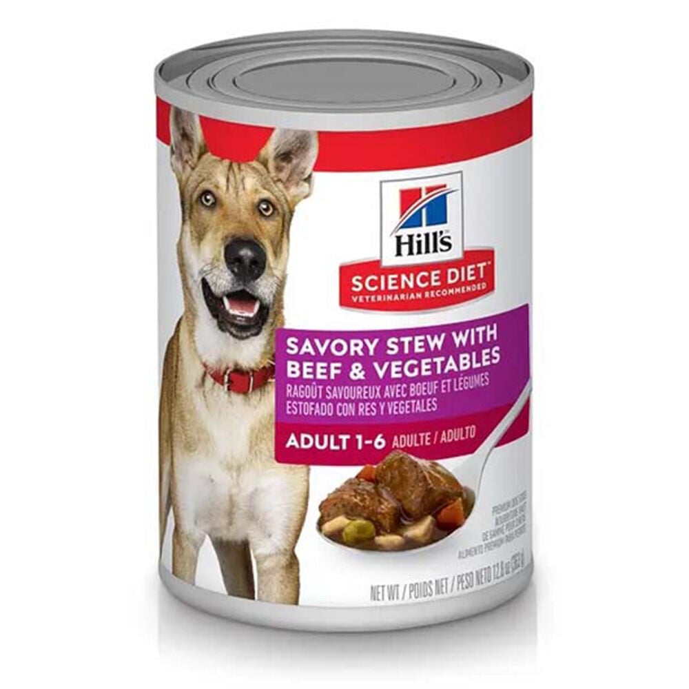 image of Wet Adult Dog Food- Savory Stew with Beef and Vegetables, 12.8 oz