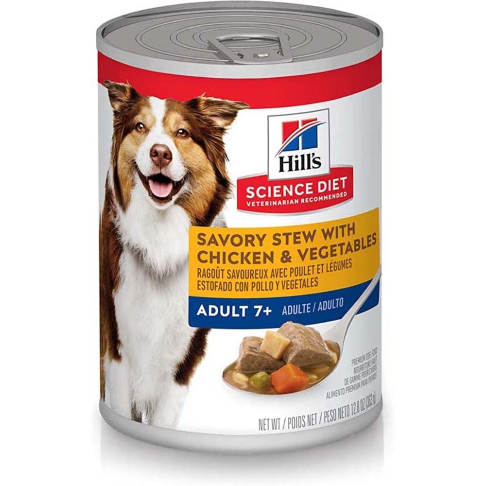 image of Wet Adult 7+ Dog Food- Savory Stew with Chicken and Vegetables, 12.8 oz