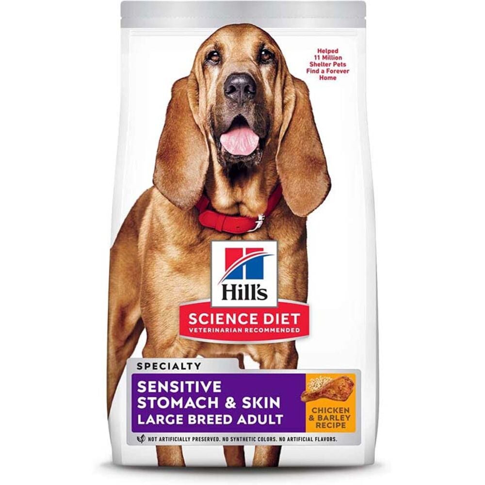 image of Dry Adult Dog Food- Large Breed, Sensitive Stomach and Skin, Chicken, 30 lb