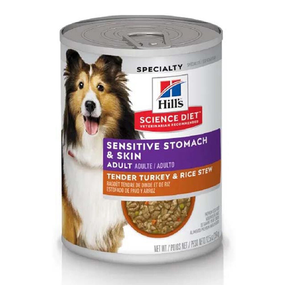 image of Wet Adult Dog Food- Sensitive Stomach and Skin, Tender Turkey and Rice Stew, 12.5 oz