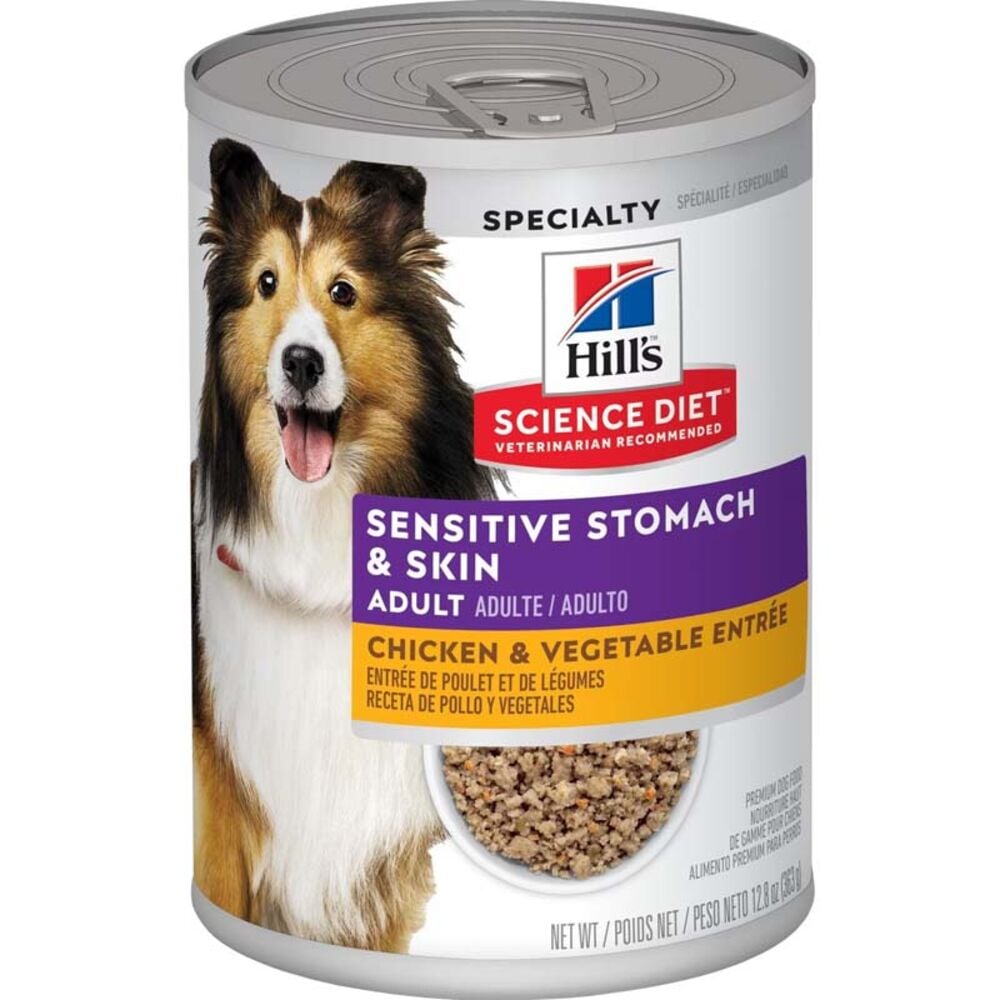 image of Wet Dog Food- Sensitive Stomach and Skin, Chicken and Vegetable Entrée, 12.8 oz