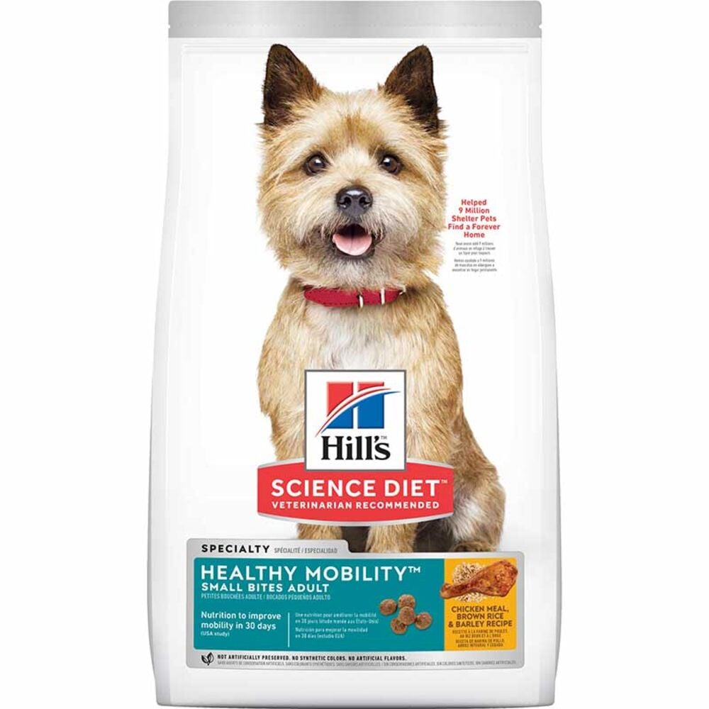image of Dry Adult Dog Food- Healthy Mobility, Small Bites, Chicken, 4 lb