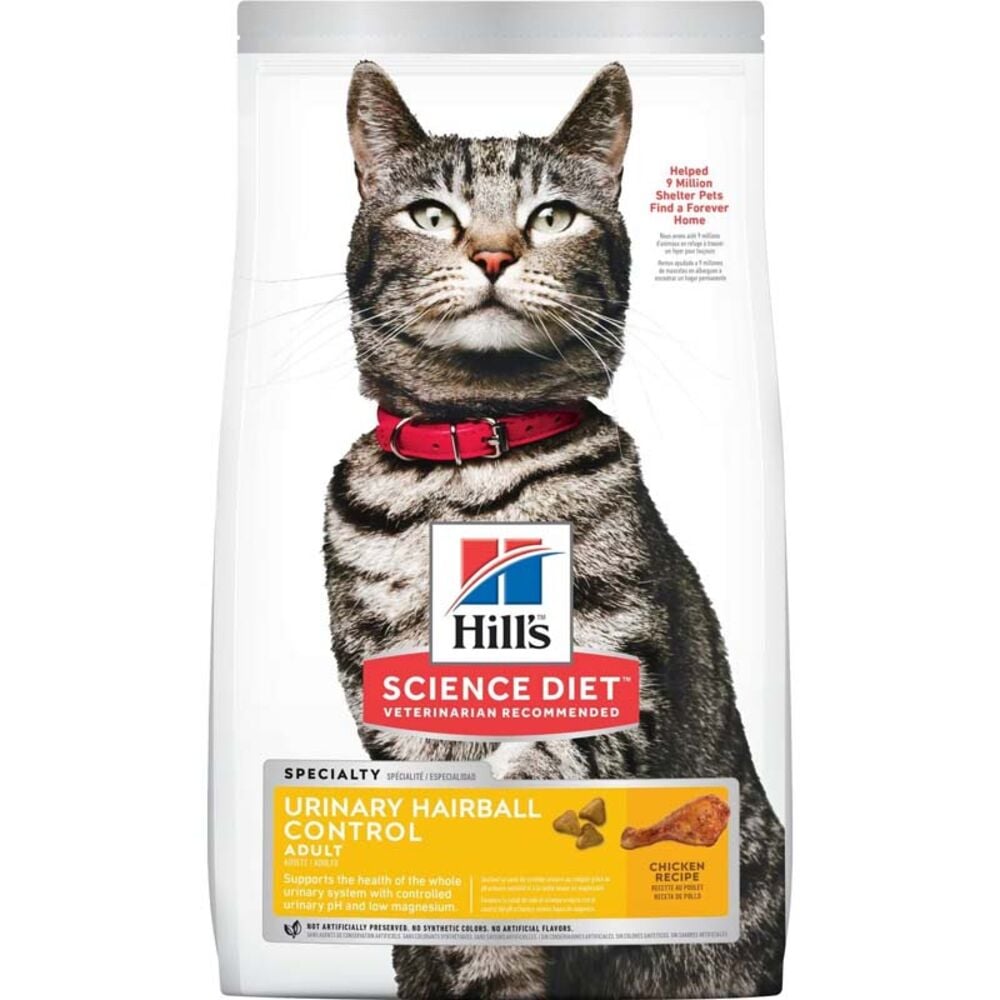 image of Dry Adult Cat Food- Urinary Hairball Control, Chicken, 7 lb