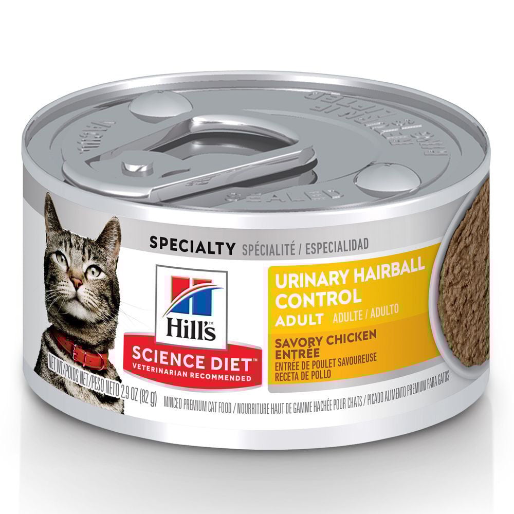 image of Wet Adult Cat Food- Urinary Hairball Control, Savory Chicken Entrée, 2.9 oz