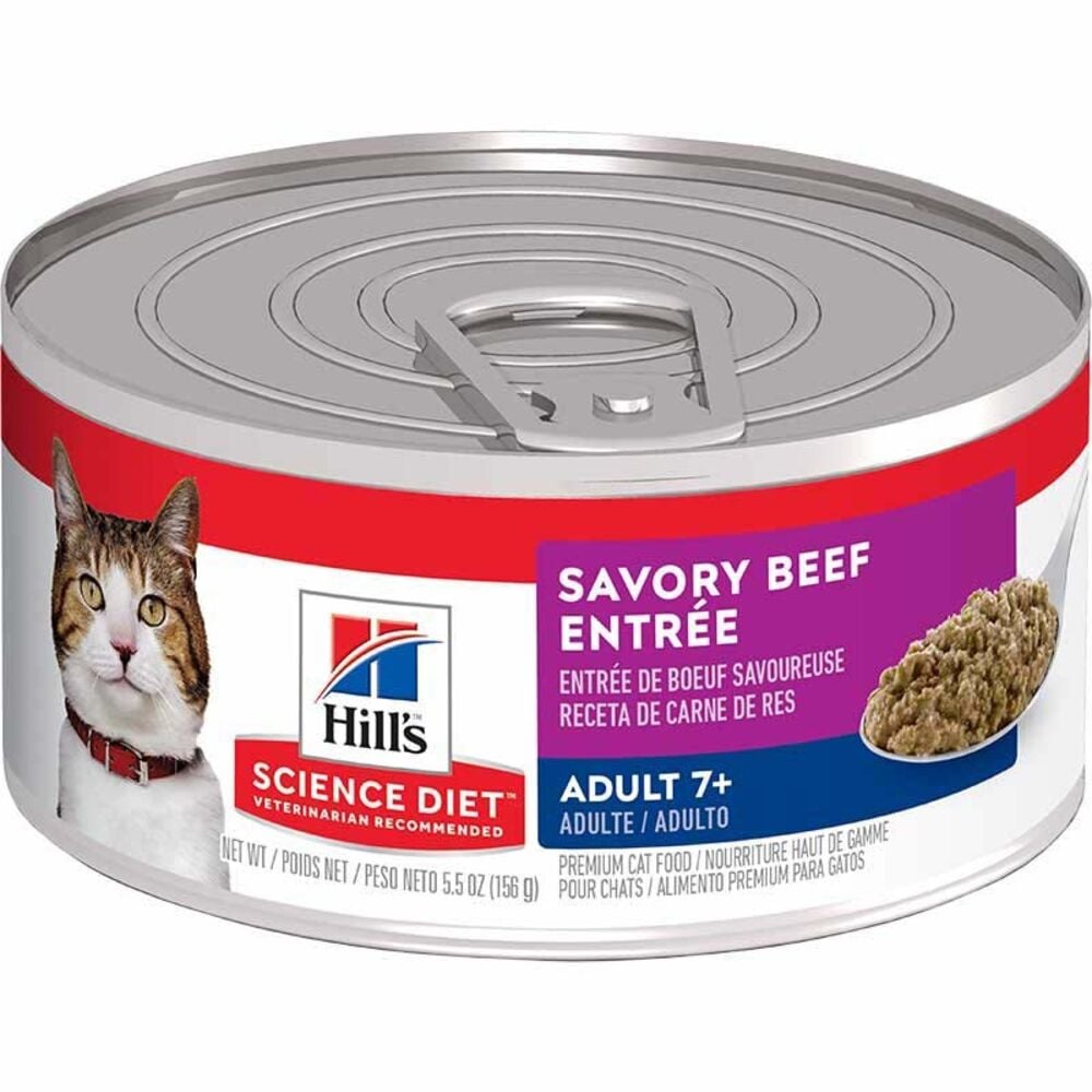 image of Wet Cat Food- Adult 7+, Savory Beef Entrée, 5.5 oz