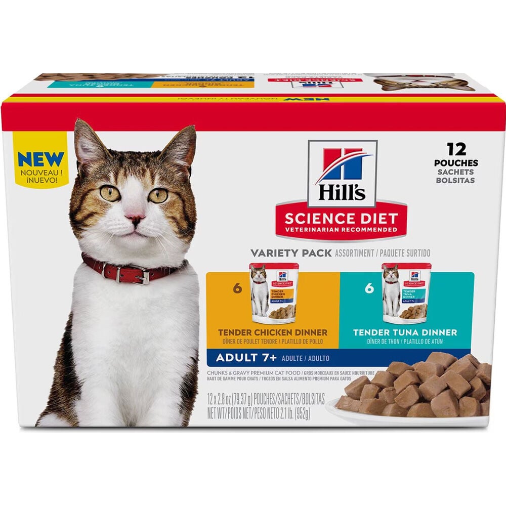 image of Wet Adult 7+ Cat Food- Variety Pack, 2.8 oz, 12 pk
