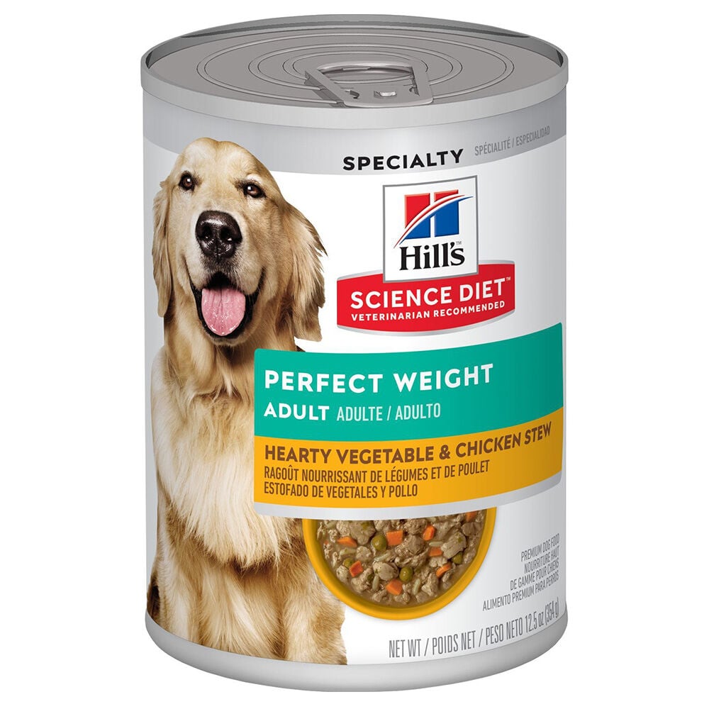 image of Wet Dog Food- Perfect Weight, Hearty Vegetable and Chicken Stew, 12.5 oz