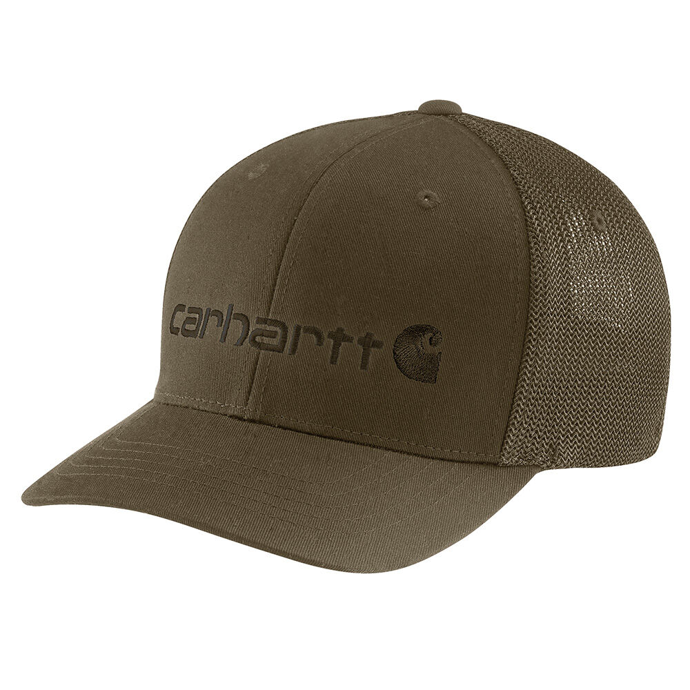 image of Men's Rugged Flex Fitted Canvas Mesh-Back Logo Graphic Cap