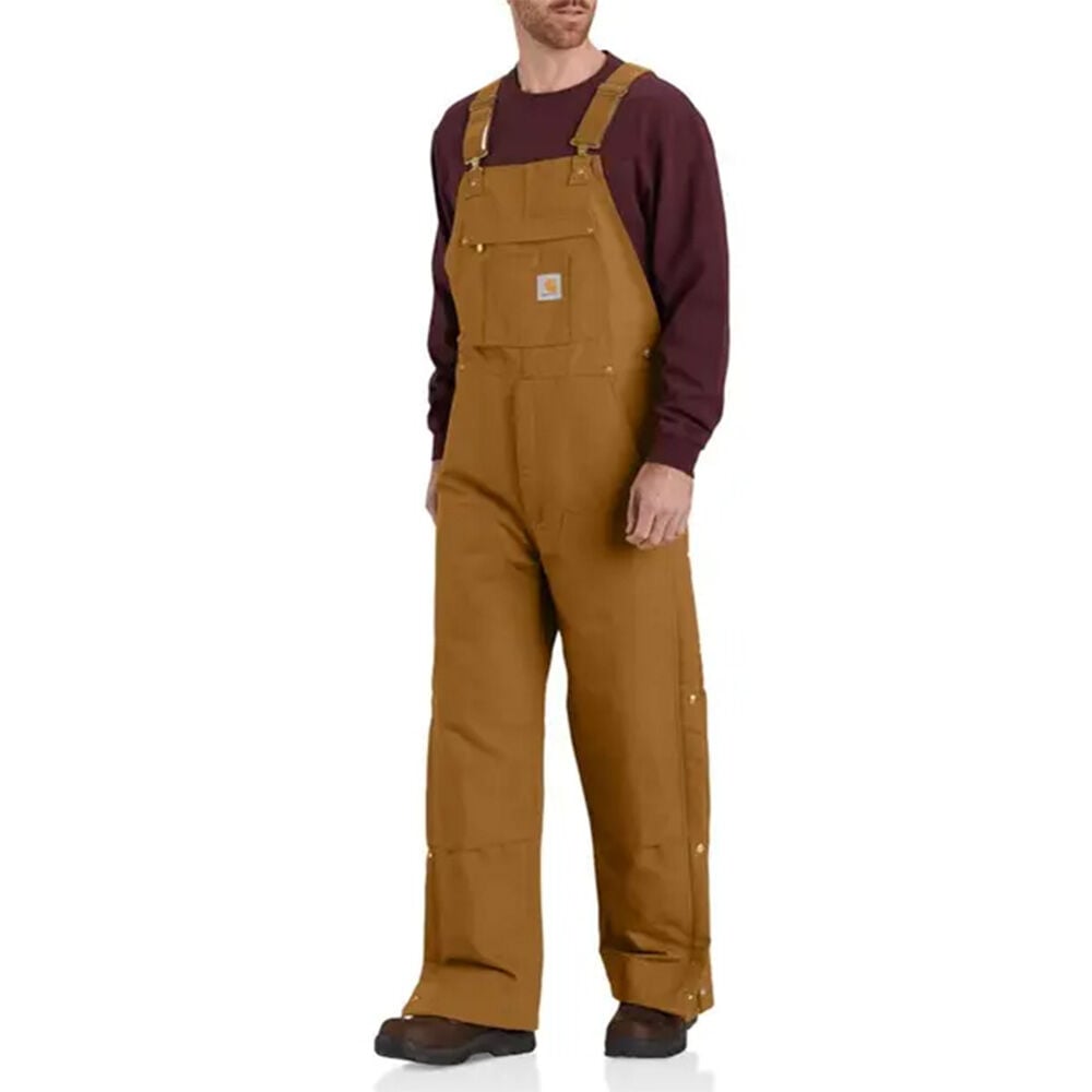 image of Men's Loose Fit Firm Duck Insulated Bib Overall- Carhartt Brown