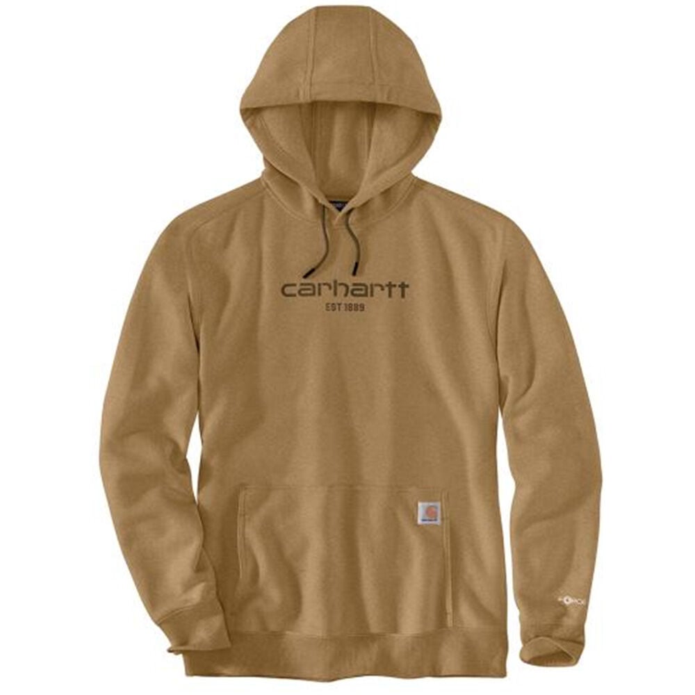 image of Men's Force Relaxed Fit Lightweight Logo Graphic Sweatshirt- Carhartt Brown