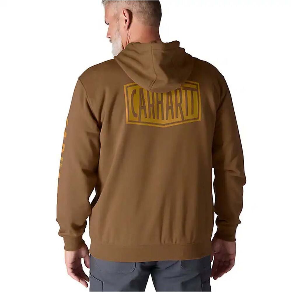 image of Men's Force Relaxed Fit Lightweight Logo Graphic Sweatshirt- Carhartt Brown