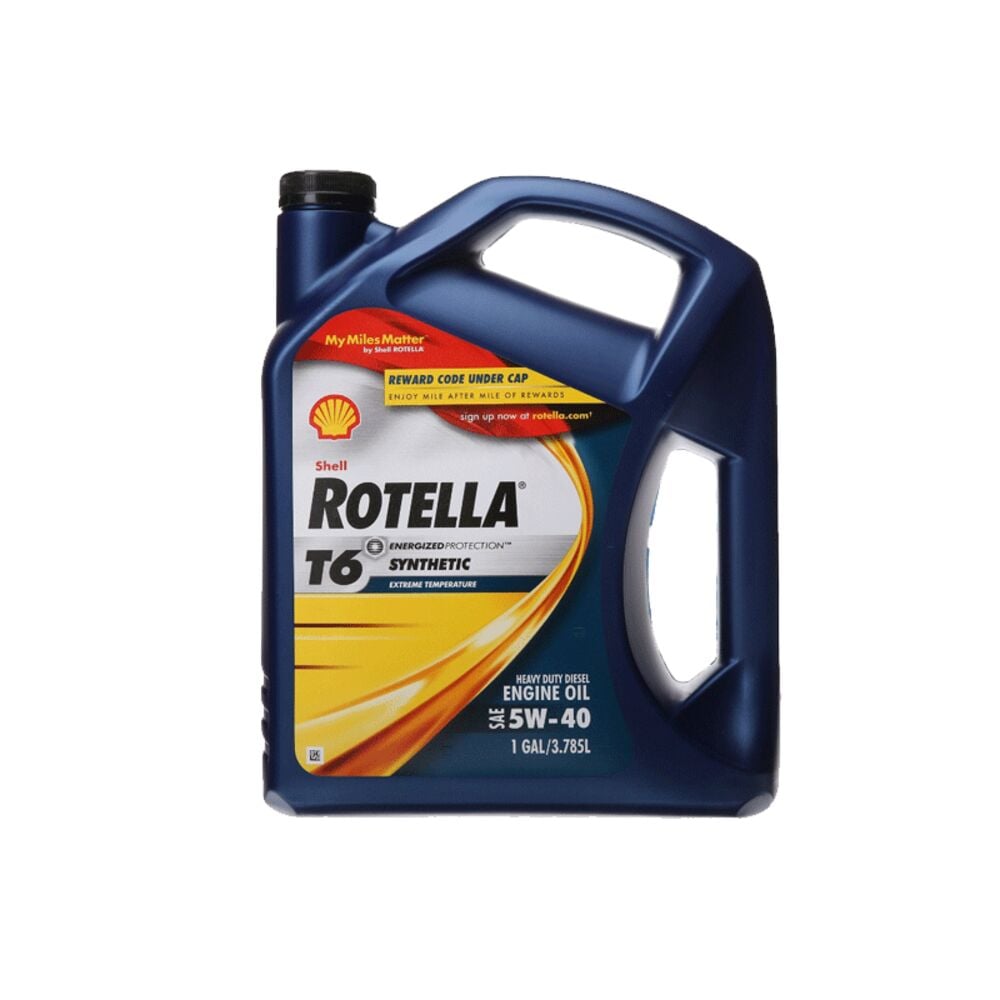 image of Shell Rotella T6 5W-40 Full Synthetic Heavy Duty Diesel Engine Oil, 1 gallon