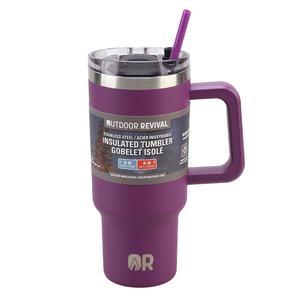 image of Tumbler with Handle, Purple, 40 oz