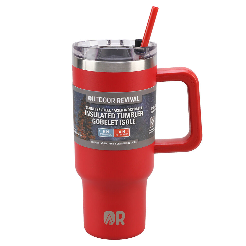 image of Tumbler with Handle, Red, 40 oz