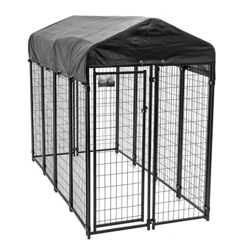 image of 6 ft x 4 ft x 8 ft Welded Wire Dog Kennel with Roof