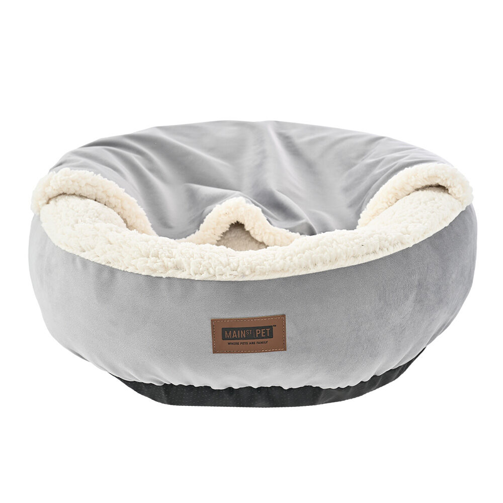 image of Round Pet Bed with Blanket, 24 in x 24 in x 7 in