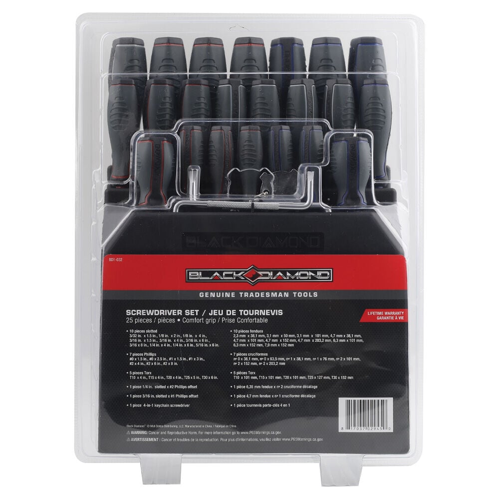 image of Ergonomic Handle Screwdriver Set, 25 pc