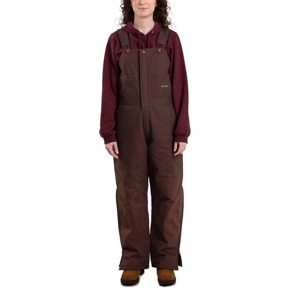 image of Women's Insulated Bib Overalls- Carhartt Brown