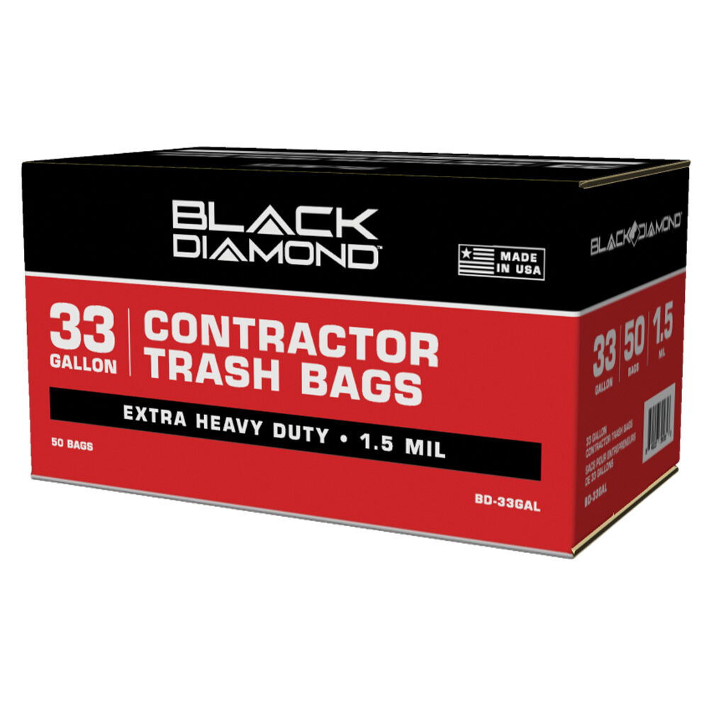 image of 33 gal Extra Heavy Duty Contractor Trash Bags, 50 ct