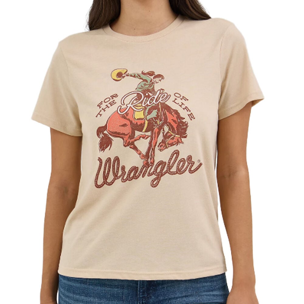 image of Women's Western Graphic Regular Fit Tee- Cement Heather
