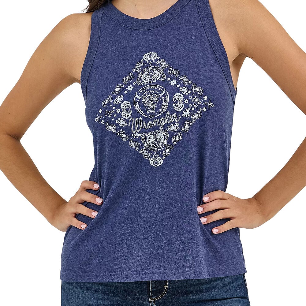 image of Women's Western Goddess Tank- Medieval Blue