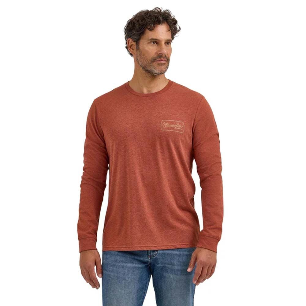 image of Men's Graphic Long Sleeve T-Shirt, Henna Heather