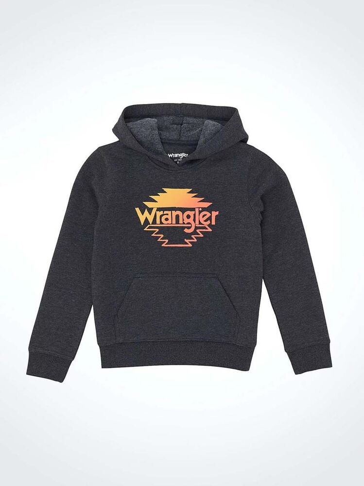 image of Kid's Multicolor Logo Pullover Hoodie, Jet Black