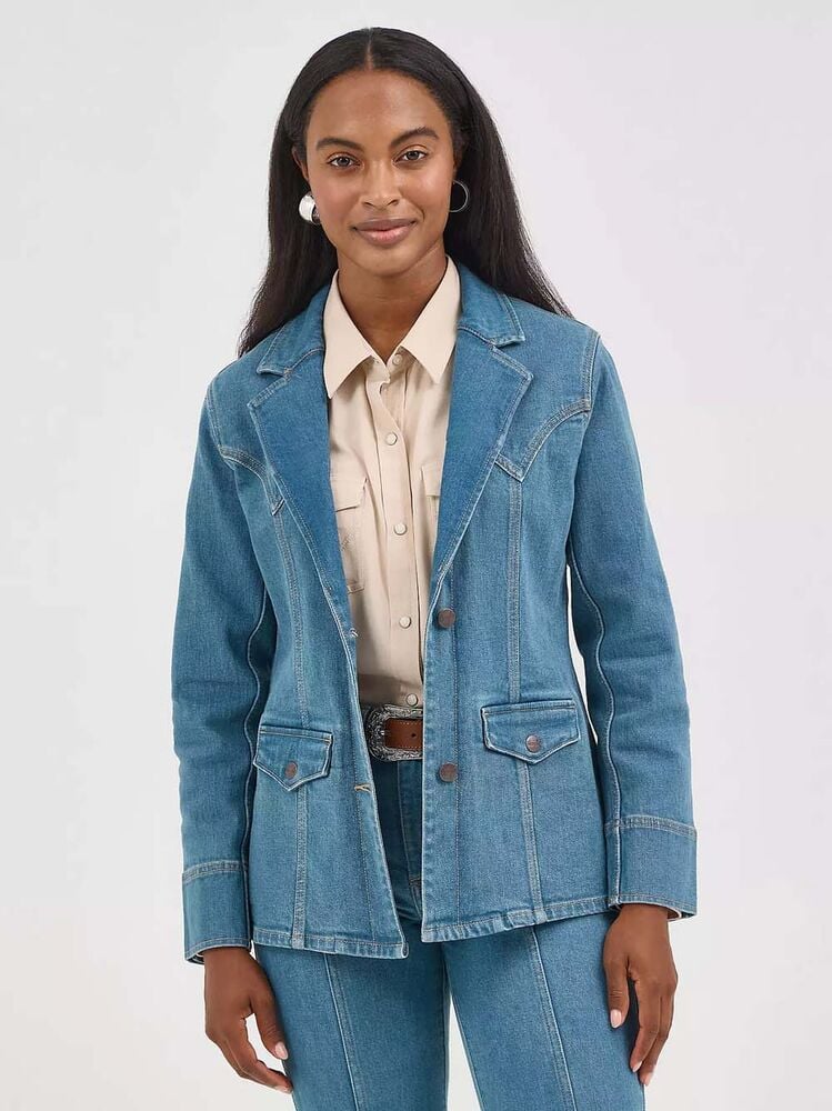 image of Women's Blazer, Light Denim