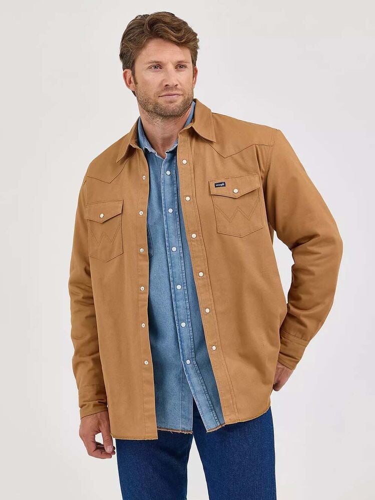 image of Men's Flannel Lined Long Sleeve Work Shirt, Rawhide
