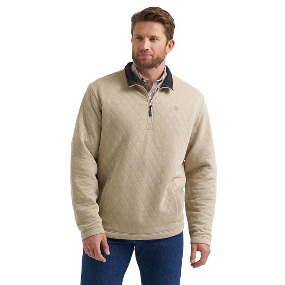 image of Men's George Strait 1/4 Zip Quilted Pullover, Tan