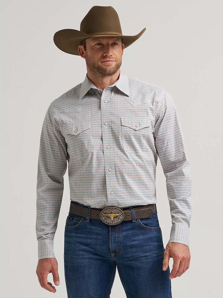 image of Men's 20X Competition Advanced Comfort Snap Button Long Sleeve Shirt, Rustic Brown