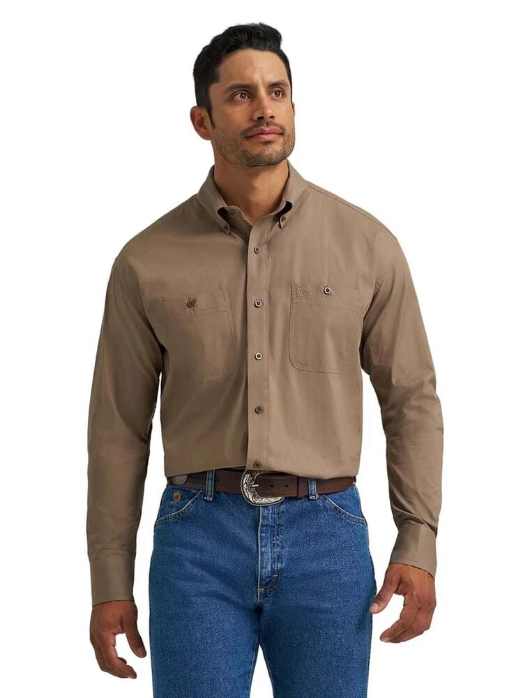 image of Men's George Straight Button Down Long Sleeve, Walnut