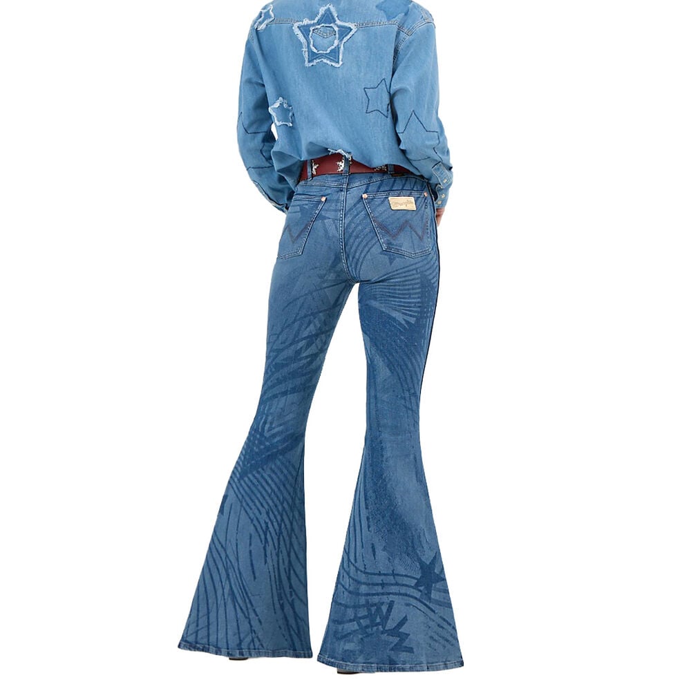 image of Women's Lainey Wilson Rockstar Bell Bottoms- Mid Wash